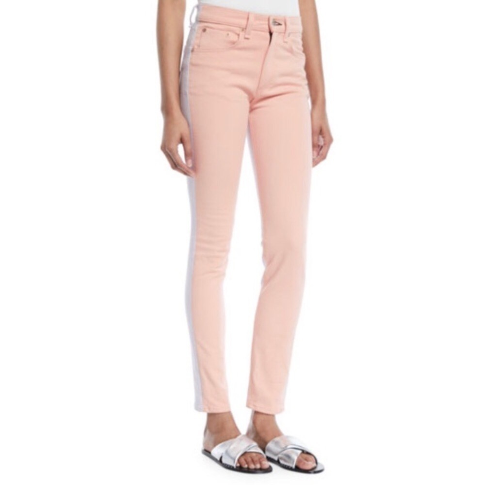 Rag & Bone Two Tone High Rise Skinny Jeans S4.